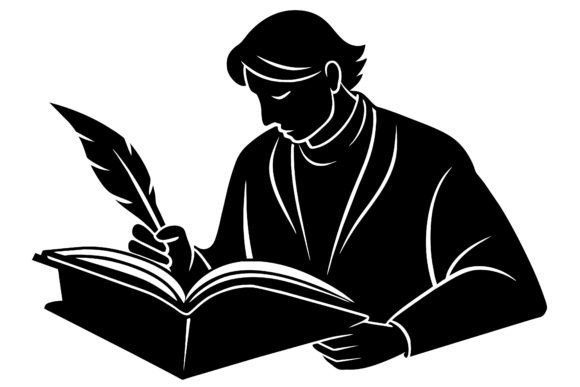 A Book Writer Write a Book with Pen