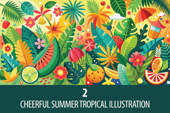 Cheerful Summer Tropical Illustration