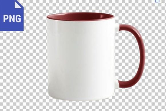 Coffee Mug 11Oz Maroon Handle PNG: A Versatile Asset for Digital and Print Projects