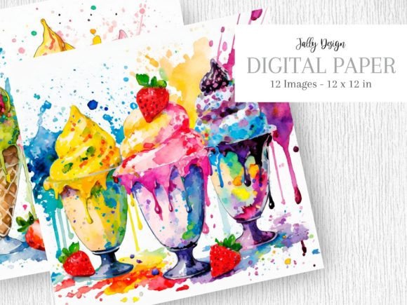 Colorful Ice Cream in Paint Splashes Art: A Unique Blend of Flavor and Visual Appeal