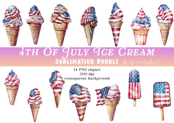 Creative Ways to Use Patriotic Ice Cream Bundle Clipart in Modern Design and Marketing