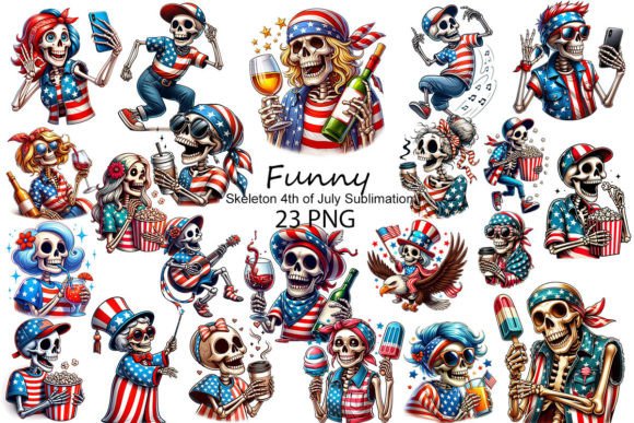 Funny Skeleton 4th of July Sublimation: A Distinct Take on Patriotic Design