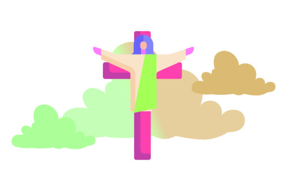 Icon Easter Flat Jesus Green: A Modern Design for Timeless Symbolism