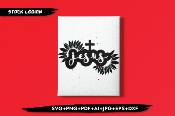 Jesus Lettering Petals and Cross – A Unique Design for Faithful Expression