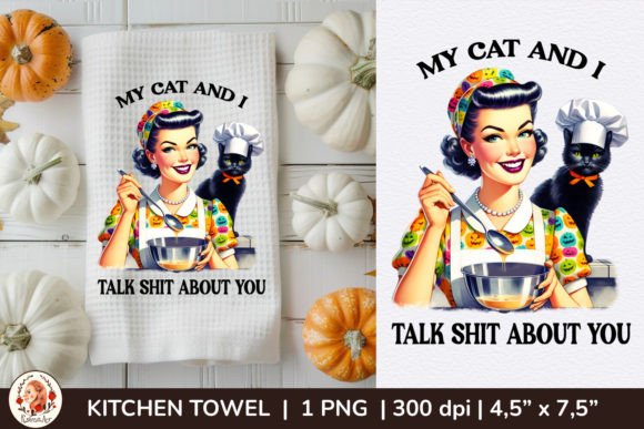 Retro Housewife Kitchen Towel Halloween: Stitching Mid-Century Nostalgia with Spooky Season