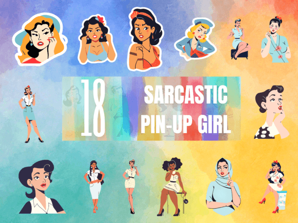Sarcastic Pin-up Girl Sublimation Bundle: A Bold Fusion of Humor and Art