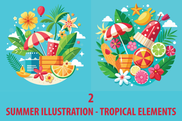 Summer Illustration - Tropical Elements in Creative Workflows