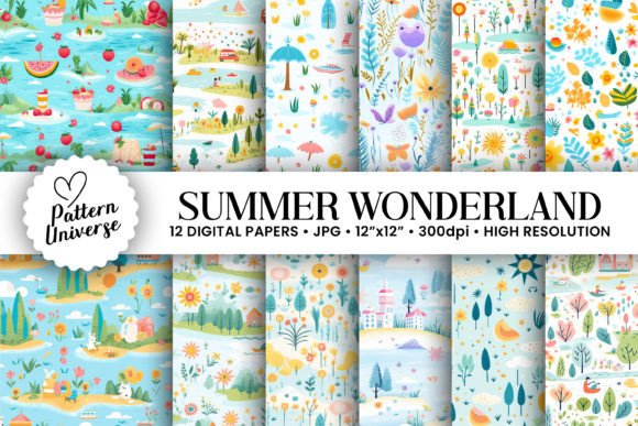 Summer Wonderland Seamless Patterns: Practical Design Solutions for Every Creative Project
