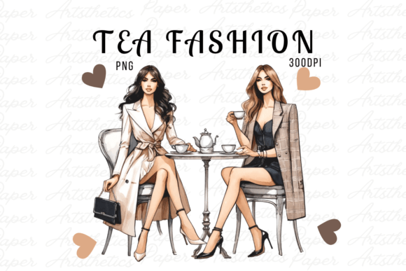 Tea and Fashion Clipart Fashion Girl Png: A Versatile Design Resource
