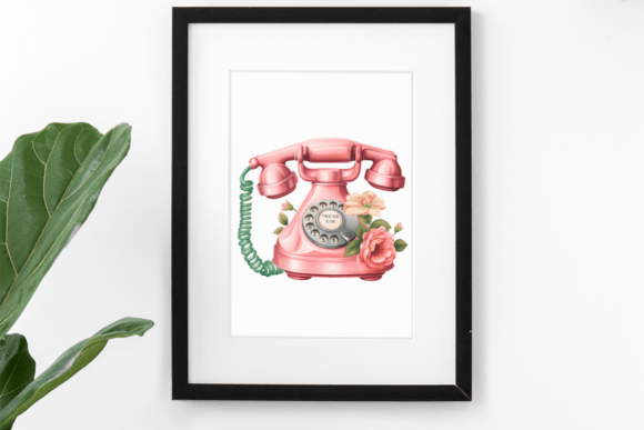 The Charm of Pink Floral Vintage Phone PNGs in Modern Design
