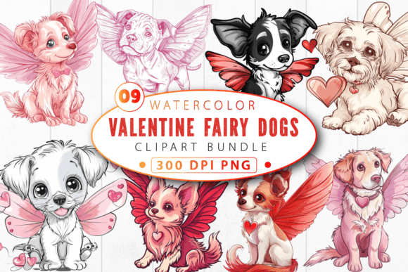 Valentine Fairy Dogs Sublimation Clipart: A Magical Way to Express Love